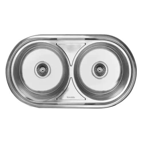 Stainless Steel Oval Double Drop In Sink 860X440 (CAM)